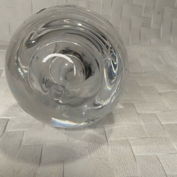 Etched MCM Moon & Stars Atomic Art Glass Bubble Vase/Paperweight Poland 5" Tall - Picture 6 of 9
